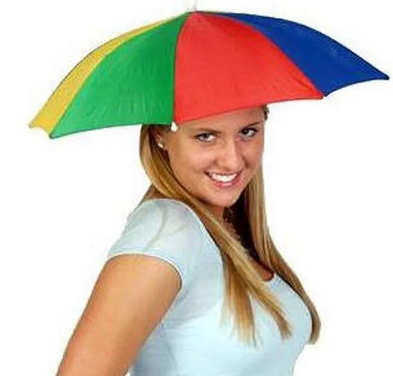 Wholesale 200pcs/lot head Umbrella Hat Cap Headwear Umbrella for