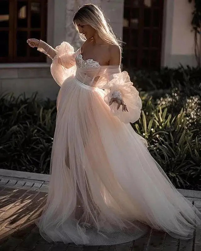 Eslieb высокое качество Тюль Свадебные платья