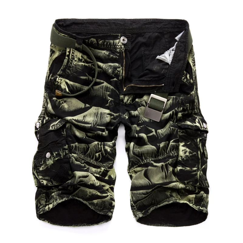 Мужские военные карго шорты брендовые новые армейские камуфляжные шорты мужские хлопковые свободные рабочие повседневные короткие штаны размера плюс без пояса