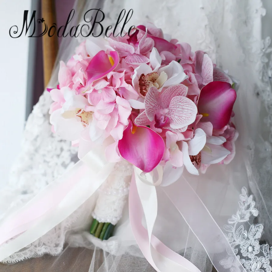 Modabelle Гортензия Фаленопсис Калла Свадебный Букет Розовый Невесты Ручной Buque Noiva