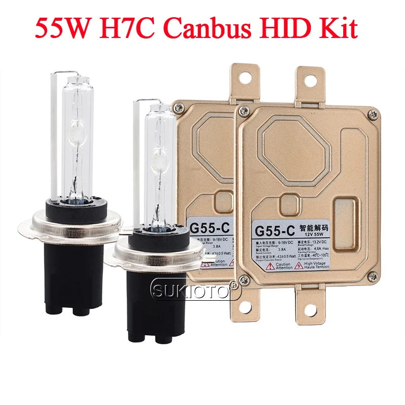 SUKIOTO AC 55W Canbus Ballast Xenon H7C HID Kit Car Light Headlamp 55W H7C Xenon Bulb 4300K 5000K 6000K No Error Canbus Ballast Kit (5)