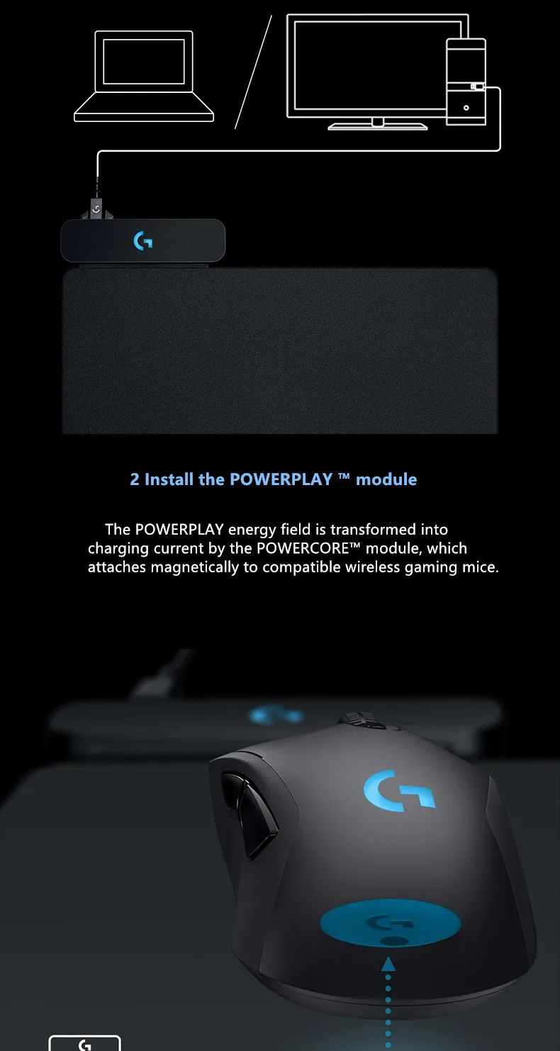 Беспроводная зарядная система logitech POWERPLAY беспроводной зарядный коврик для мыши поддержка G903 G703 Зарядка для мыши