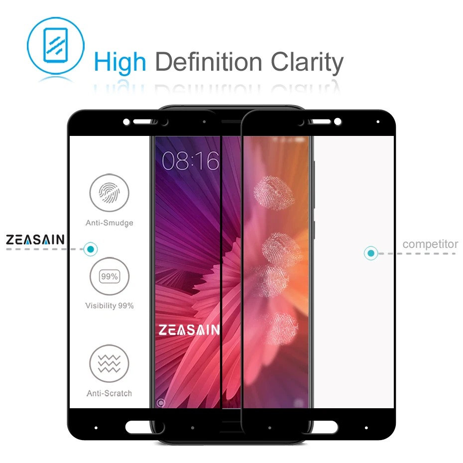 2 Pack Original ZEASAIN 2.5D 9H Full Cover Tempered Glass Screen Protector For Xiaomi Mi 5C Mi5C M5C 5 C Xiomi Mi 5C Glass Film (3)