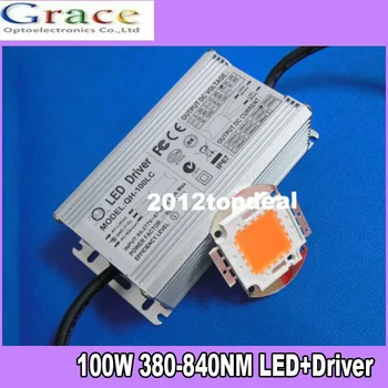 

100W full spectrum 400nm~840nm led grow lights with 100w driver for hydroponics