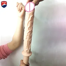 MLSice 47.5CM Super Long Realistic Dildo Sex Toys Double End Headed Sex Toys Women Adult Dildo Round Head Handle Hand Hold Penis