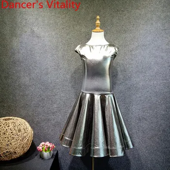 

Children Latin Dance Wear Big Hemlines Kids Girls Practice Clothes Rumba Samba Tango Cha Cha Salsa Foxtrot Quickstep Stage Wear