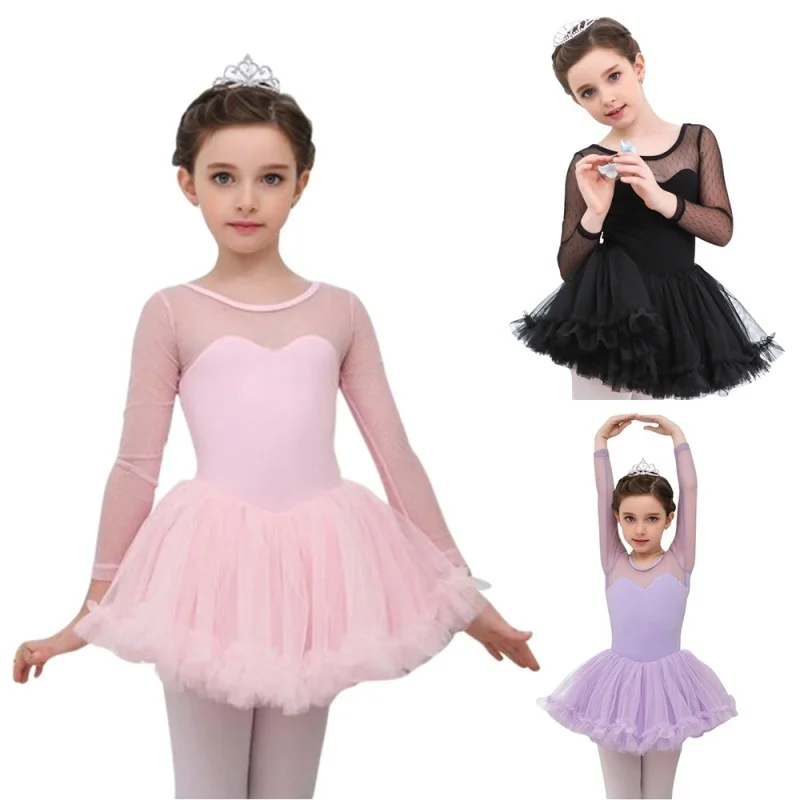 

Celmia Kid Girl Ballet Dress Long Sleeves Dancewear Mesh Ballet Gymnastic Leotard Tutu Dresses for Girl Ballet Dancewear Clothes