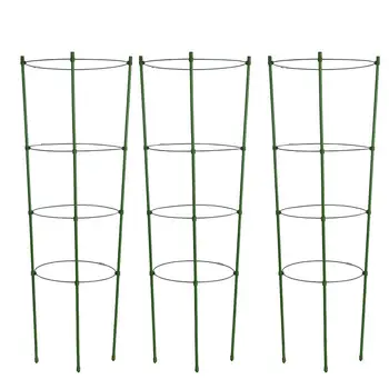 

Climbing Plant Support Cage Garden Trellis Flowers Tomato Stand with 3 Adjustable Ring Durable Garden Supply Plant Cage 60-150CM