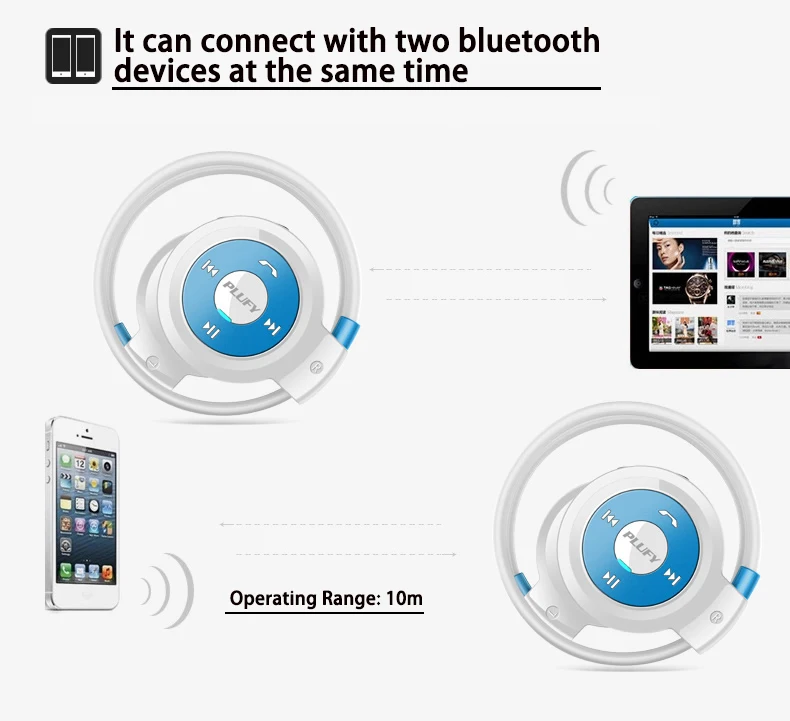 Plufy Bluetooth гарнитура беспроводные стерео наушники устойчивое спортивные наушники для iPhone 7 Android телефон L7