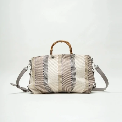 

NEW Women Clutch Totes Bamboo Handle Bucket Patchwork Crossbody Messenger Handbag Casual Ladies Chain Shoulder canvas bag