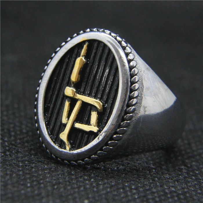 

Drop Ship 7-14 Personal Design Cool Silver Gold MotorCycles Exhaust Ring 316L Stainless Steel Mens Biker Ring