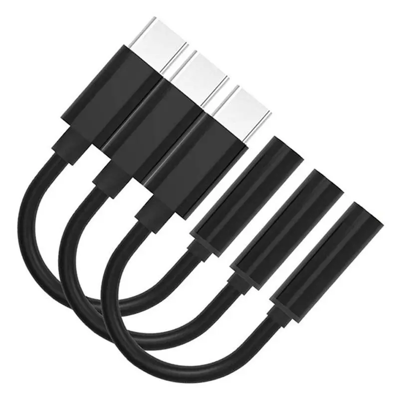 

3Pcs Type C to 3.5mm Headphone Audio Adapter,USB-C to 3.5mm Female AUX Microphone Connector Cable for Motorola Moto Z, Le 2/Le#8