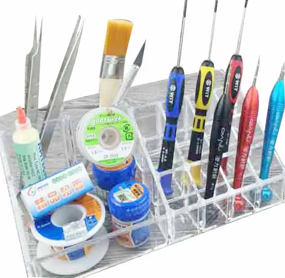

PHONEFIX Electronic Components Storage Box Acrylic Plastic Toolbox Parts Screws Acrylic Container for Mobile Phone Repair
