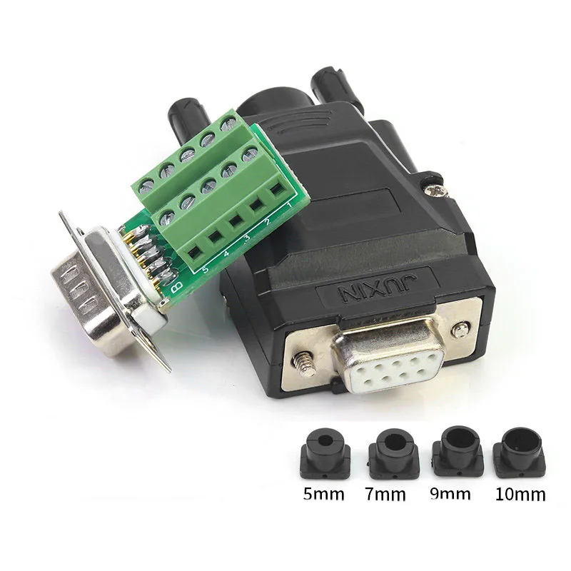 

DB9 RS232 485 Solderless Plug DB9 Circuit Breaker D-SUB Connector Transmission Signal Terminal Male Female Connector D Sub 9Pin