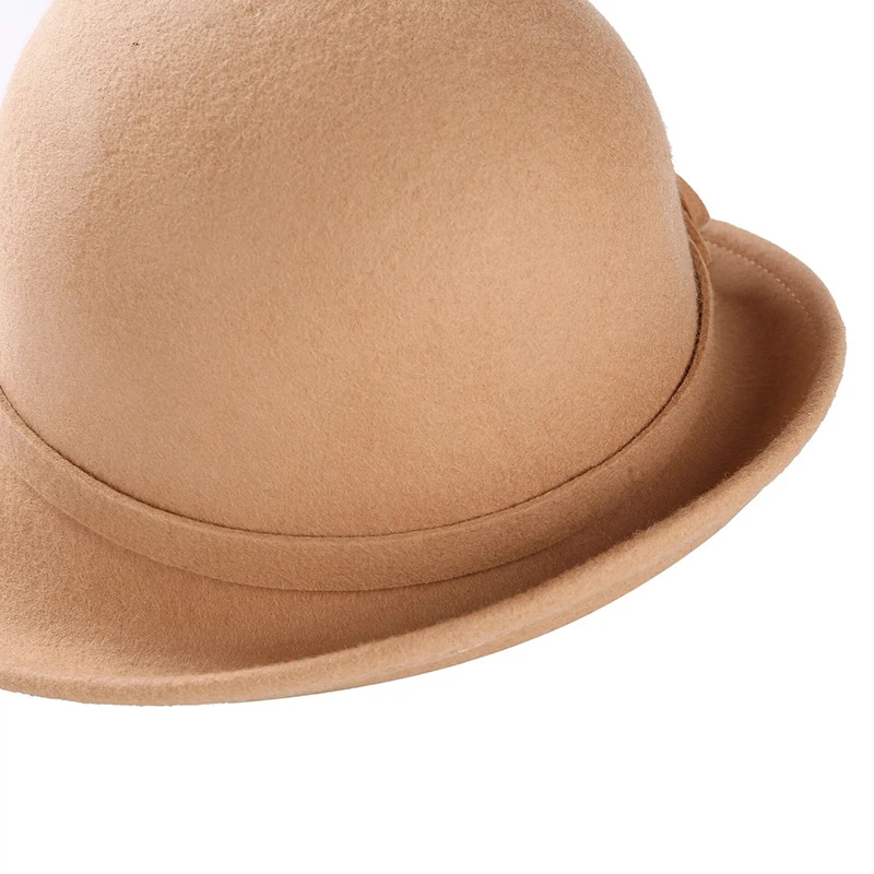 Новинка, женская шапка-ведро, Зимняя шерстяная винтажная Цветочная Женская фетровая шляпа, модная французская шляпа-котелок, шерстяная шапка для женщин
