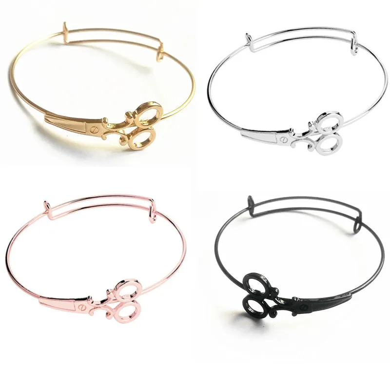 10pc) Fashion Jewelry Simple Wiring Scissors Bracelet Adjustable Expandable Bangles Metal Bracelets | Украшения и аксессуары