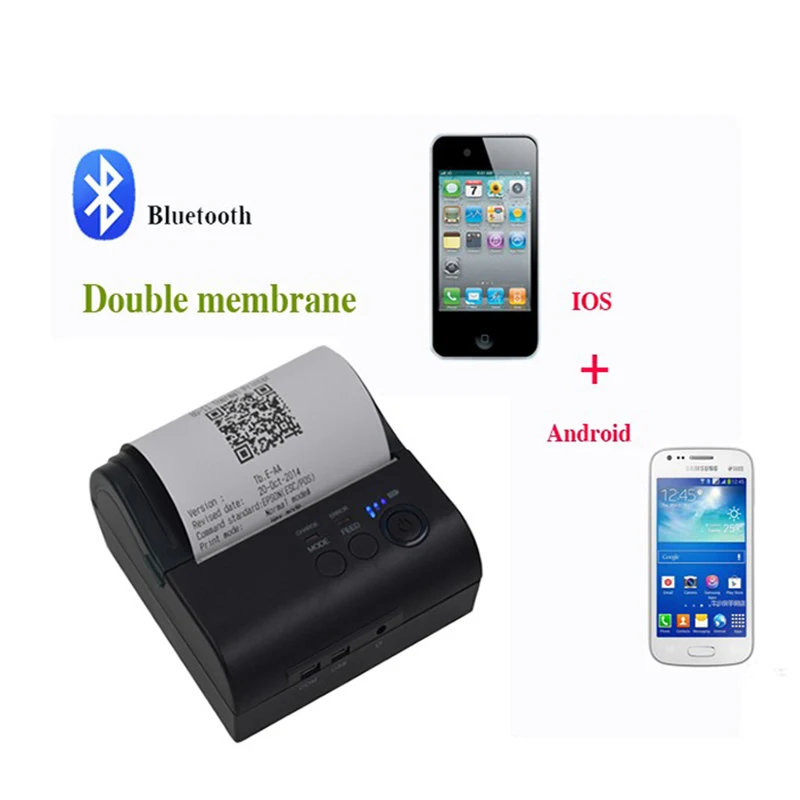 Портативный термопринтер для чеков с поддержкой Android и Bluetooth 80 мм|printer android|android