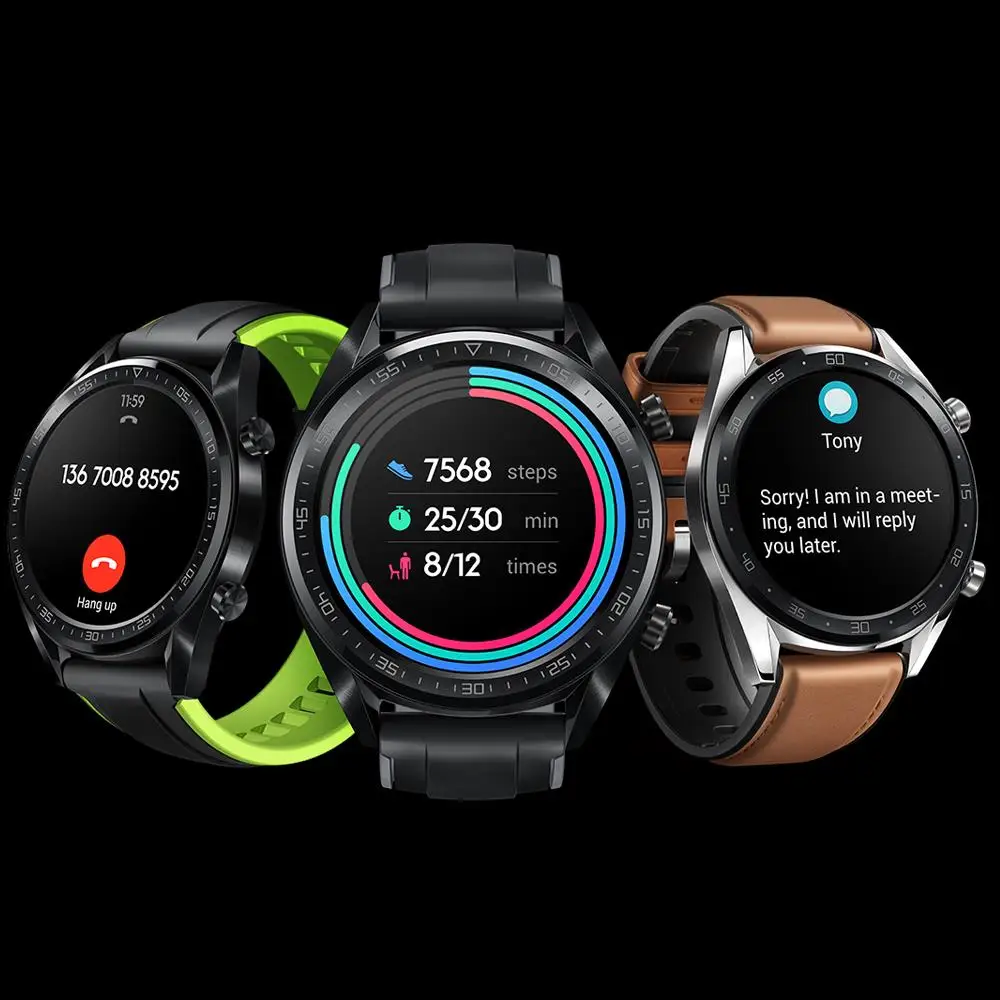 Huawei Watch GT Смарт часы Поддержка gps NFC 14 дней Срок службы батареи 5 атм водонепроницаемый телефонный Звонок трекер сердечного ритма для Android iOS