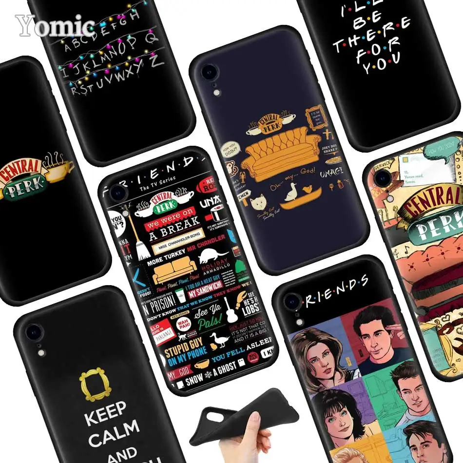 

Friends TV Show Series Sitcom Black Soft Case for Apple iPhone XR 7 8 6 6S Plus X XS MAX 5 5E 5S Silicone Phone Case Cover