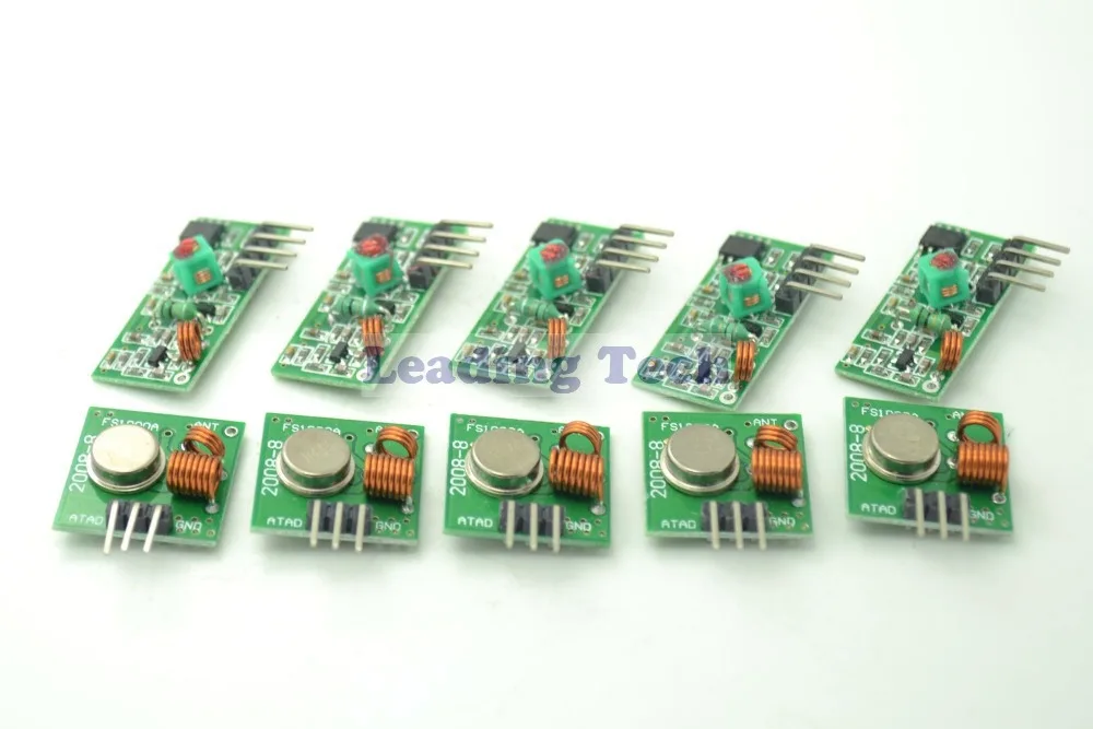 

5 Sets Of 433Mhz RF Wireless Transmitter + Receiver Link Kit Module