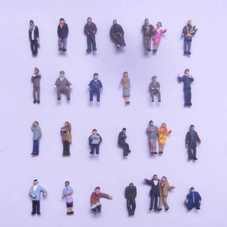 

20pcs/lot Plastic model character doll driver service staff N scale 1/150 figure for HO N train layout