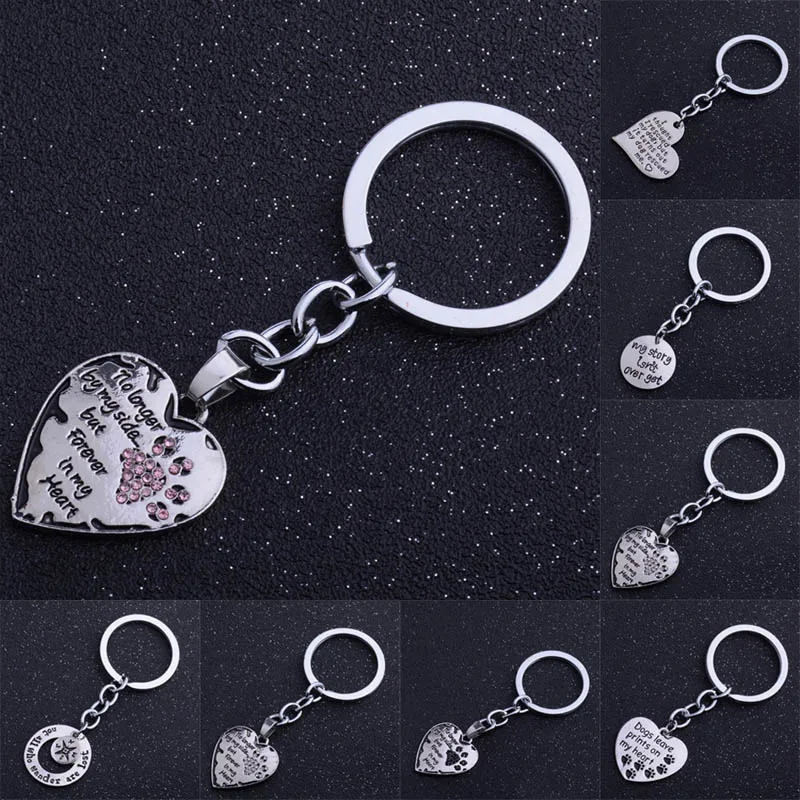 Брелок для женщин и мужчин ювелирный брелок ключей с надписью Love Dog Cat Paw|jewelry key