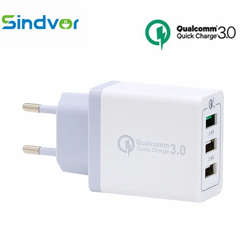 

Sindvor 3 Ports Quick Charger QC 3.0 30W USB Charger For iphone 7 8 ipad Samsung Huawei Xiaomi EU/US/UK Plug Fast Charger QC3.0