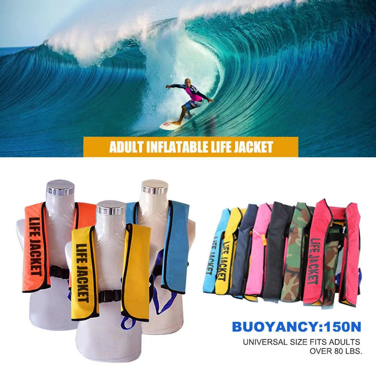 

Automatic Inflatable Life Jacket Professional Adult Swiming Fishing Life Vest Swimwear Water Sports Swimming Survival Jacket