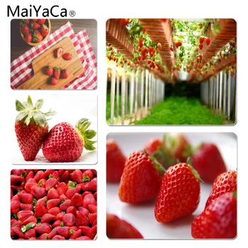 

MaiYaCa My Favorite Attractive fresh strawberries Unique Desktop Pad Game Mousepad Size for 18x22cm and 25x29cm Rubber Mousemats