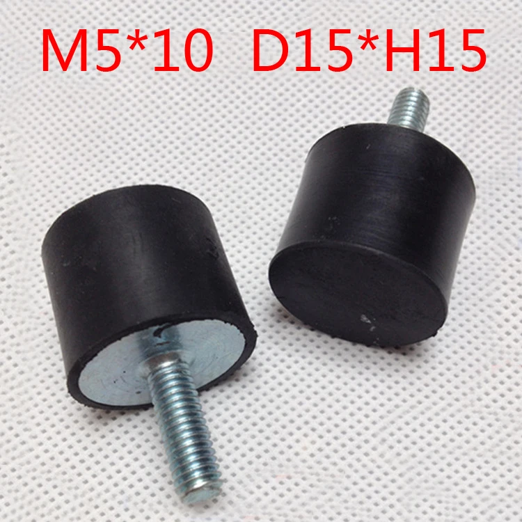 M5 Male Thread 15x15mm VE flat end Rubber Vibration Silentblock rubber