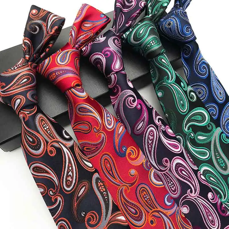 Лот(набор 5 шт.) шелковые галстуки для мужчин различные Пейсли полосы горошек Цветочные жаккардовые тканые галстуки для свадьбы бизнес - Цвет: 5P-31