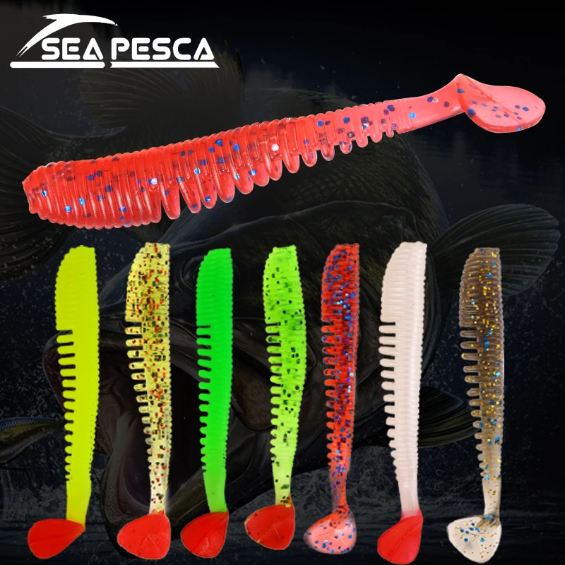 SEAPESCA 10 шт./лот мягкие приманки приманка для ловли червя 80 мм 2 5 г силиконовые карпа