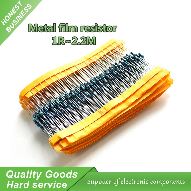 

100pcs Metal film resistor Five color ring Weaving 1/4W 0.25W 1% 220K 220K ohm 220Kohm