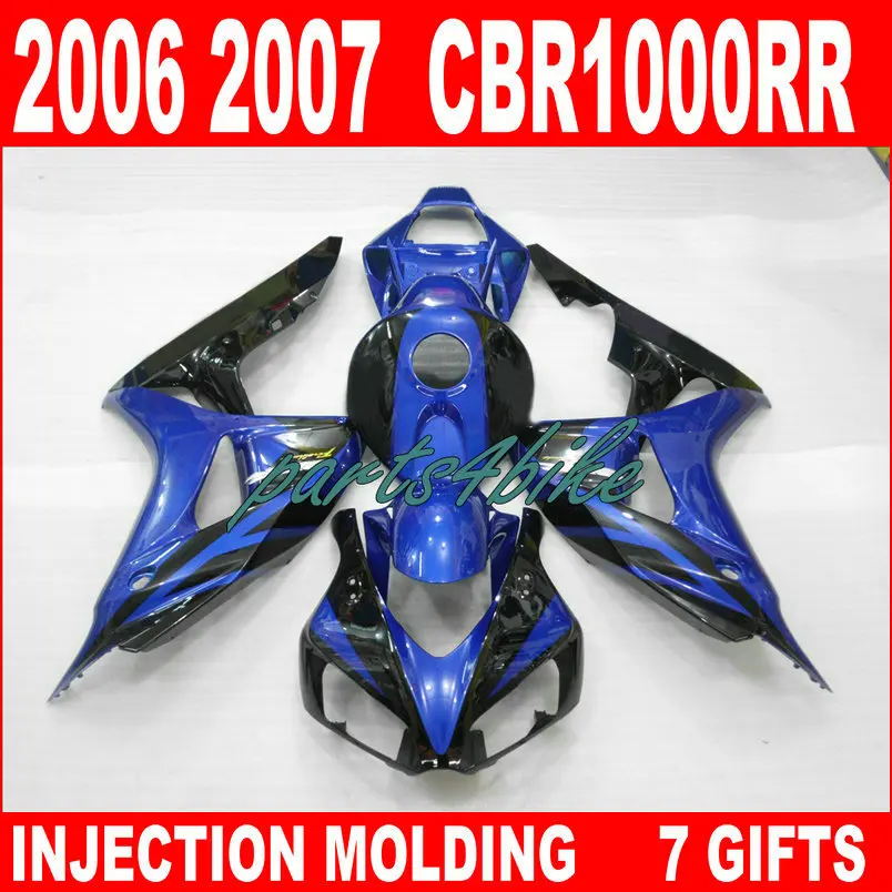 Free Customize For Honda Cbr 1000rr 2006 2007 Fairings Jewely Blue Black 06 07 Cbr1000rr Fairing
