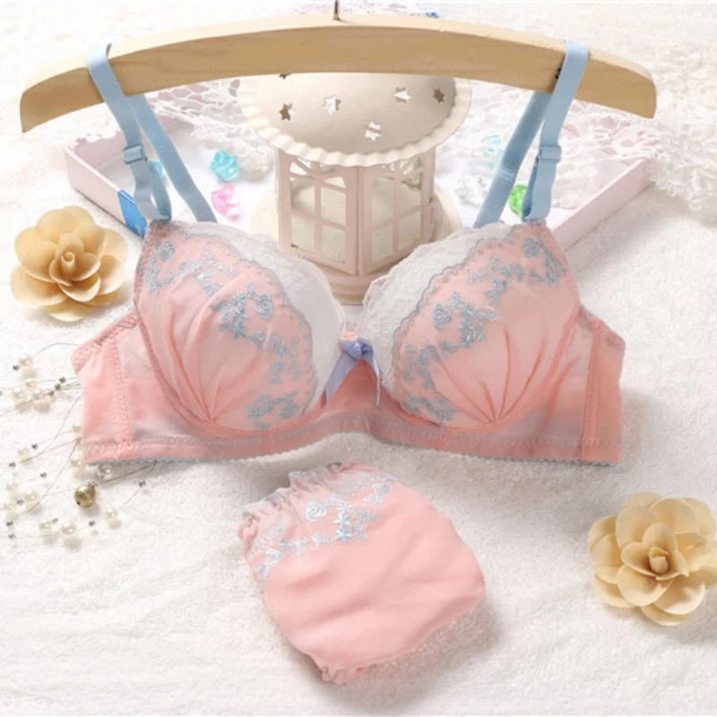 Sexy Lingeriebra Brief Sets Three Row Lace Embroidery Underwearsexy 