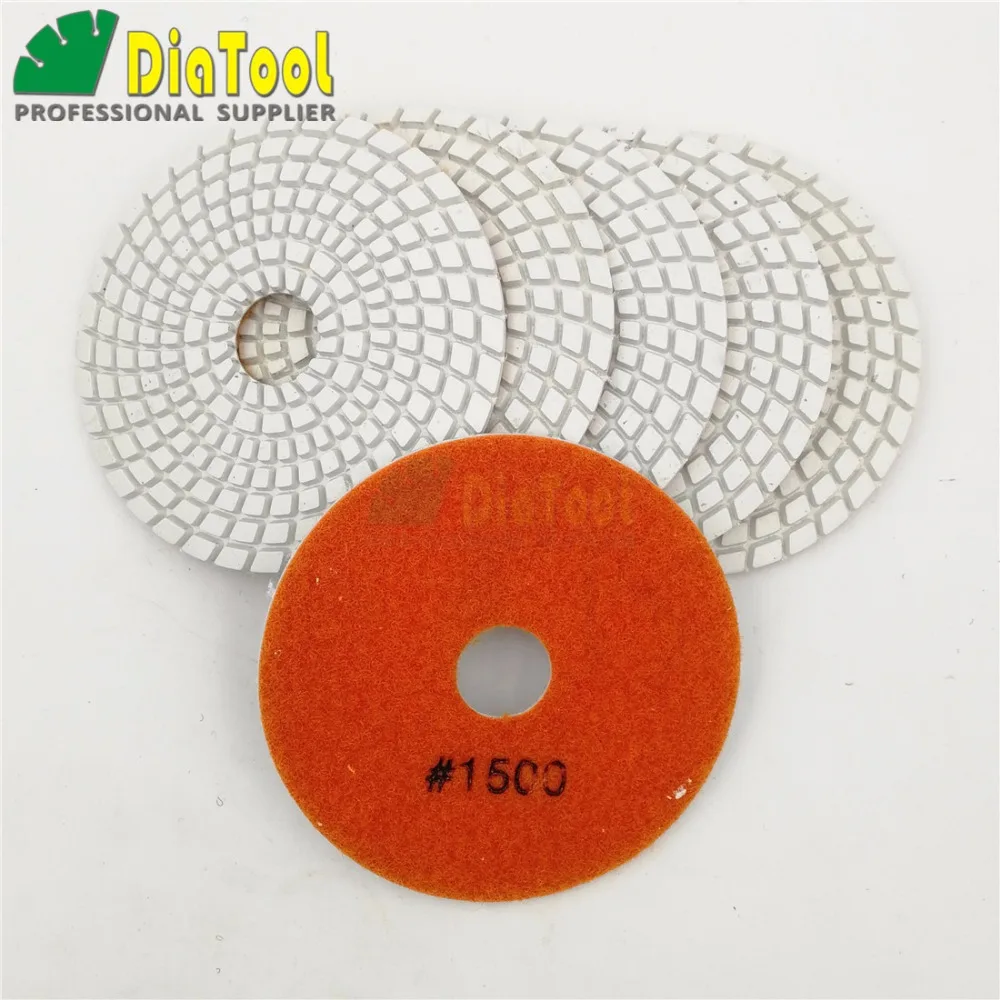 Almofadas de Polimento de Pedra da Telha Diatool Diamante Flexível Wet Cerâmica Vínculo Nenhum Cor Branca se Desvanece Whole-venda 6 Pcs 4 1500