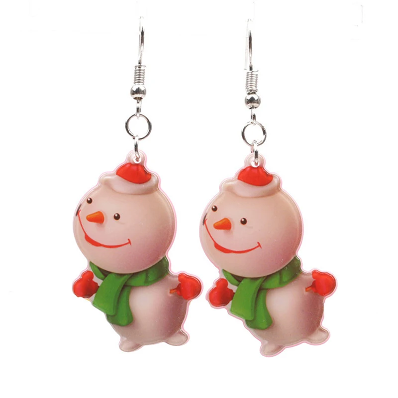 

Cute Christmas Earrings Santa Snowman Xmas Earring Holiday Gifts for Women Ladys New Year Party Wear 1Pair