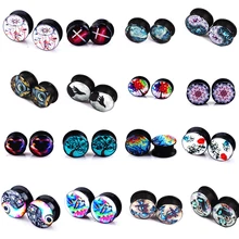 TIANCIFBYJS акриловые ушные затычки тоннели милые расширители для ушей винт подходит для ушей телесные тоннели измерительные приборы пирсинг ушные носилки ювелирные изделия 2 шт