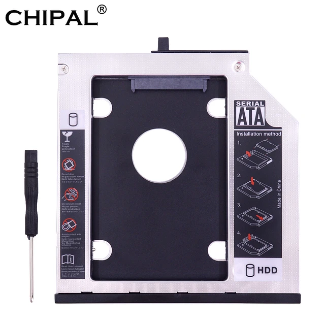 Chipal Aluminum Sata 3.0 2nd Hdd Caddy For 2.5" Ssd Case Hdd Enclosure For Lenovo Thinkpad T400 T500 W500 T410 Cd-rom - Hdd & Ssd Enclosure - AliExpress