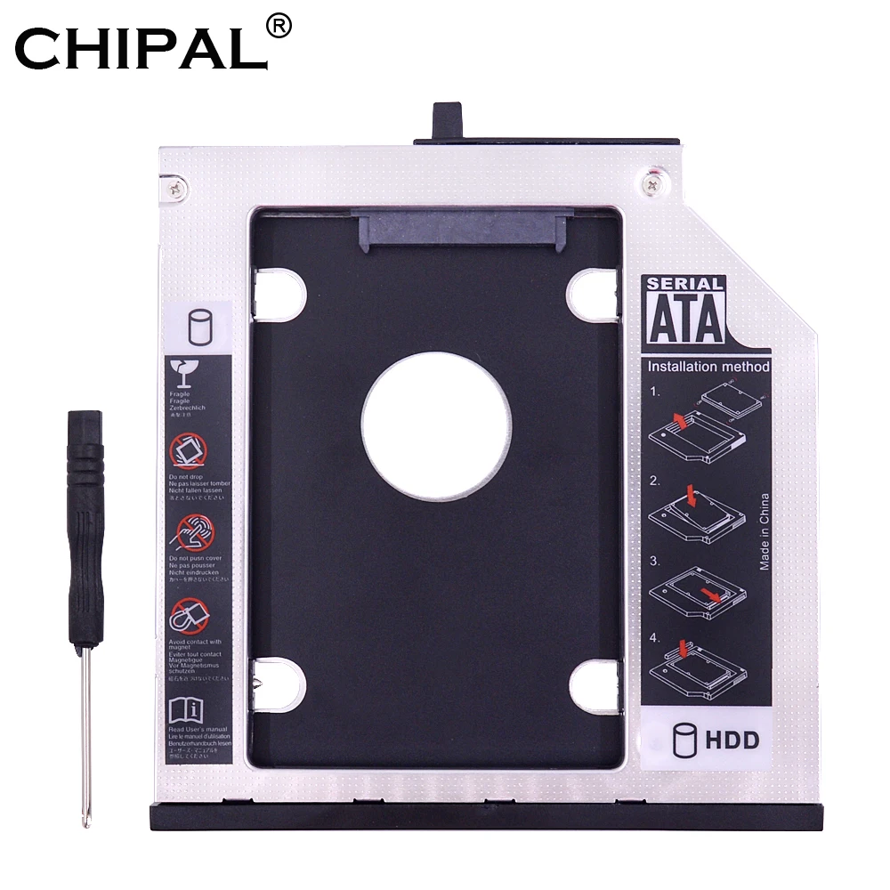 CHIPAL алюминий SATA 3 0 2nd 9 5 мм HDD Caddy для 2 &quotSSD корпус Lenovo ThinkPad T400 T500 W500 T410 ODD CD ROM|Корпус