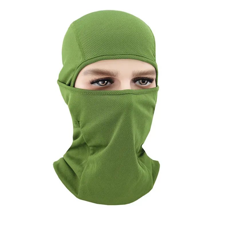 New Outdoor Face Mask Motorcycle Full Face Mask Balaclava Ski Neck Protection Windproof Sun Protection Mask 8Colors Hot - Цвет: Зеленый