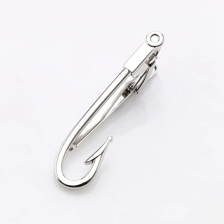 High Quality Silver Color Metal Hook Tie Bar For Men Suit Clasp