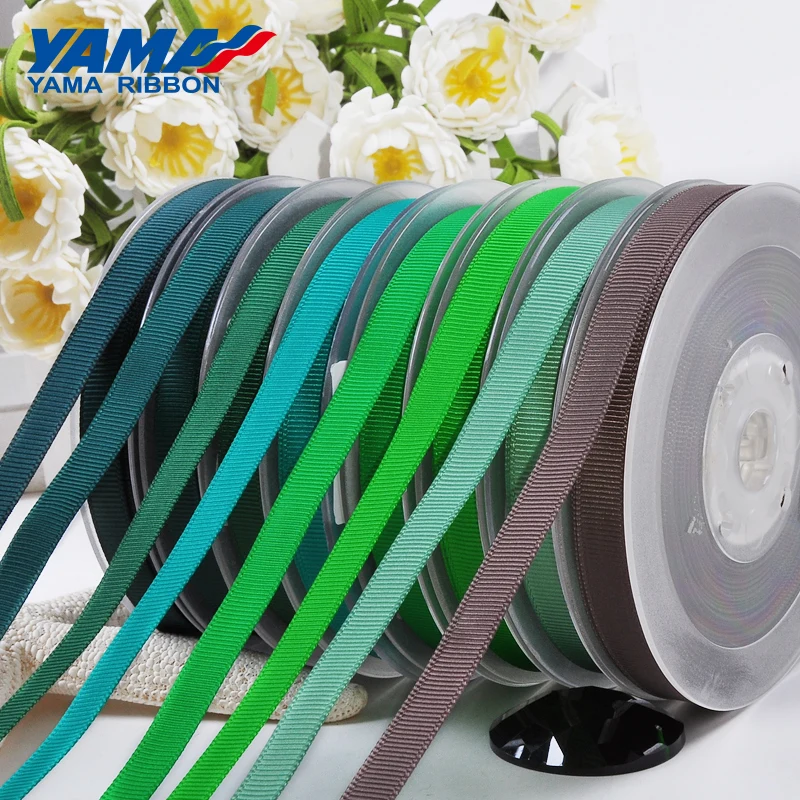 YAMA 6 9 13 16 19 22 мм Grosgrain лента 100 ярдов/лот Темно зеленый светильник оптовая продажа