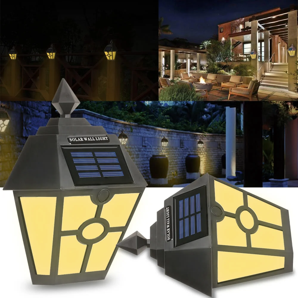

Retro LED Solar Powered Light Wall Light Waterproof IP65 Garden Lamp Night Light Induction Sensor Wall Lamp Street light Fence