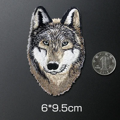 1 шт. вышитый Утюг на Тигре патч аппликация «сделай сам» Мотоцикл Джинсы нашивки рубашка куртка значки на одежду волк животное патч - Цвет: Wolf