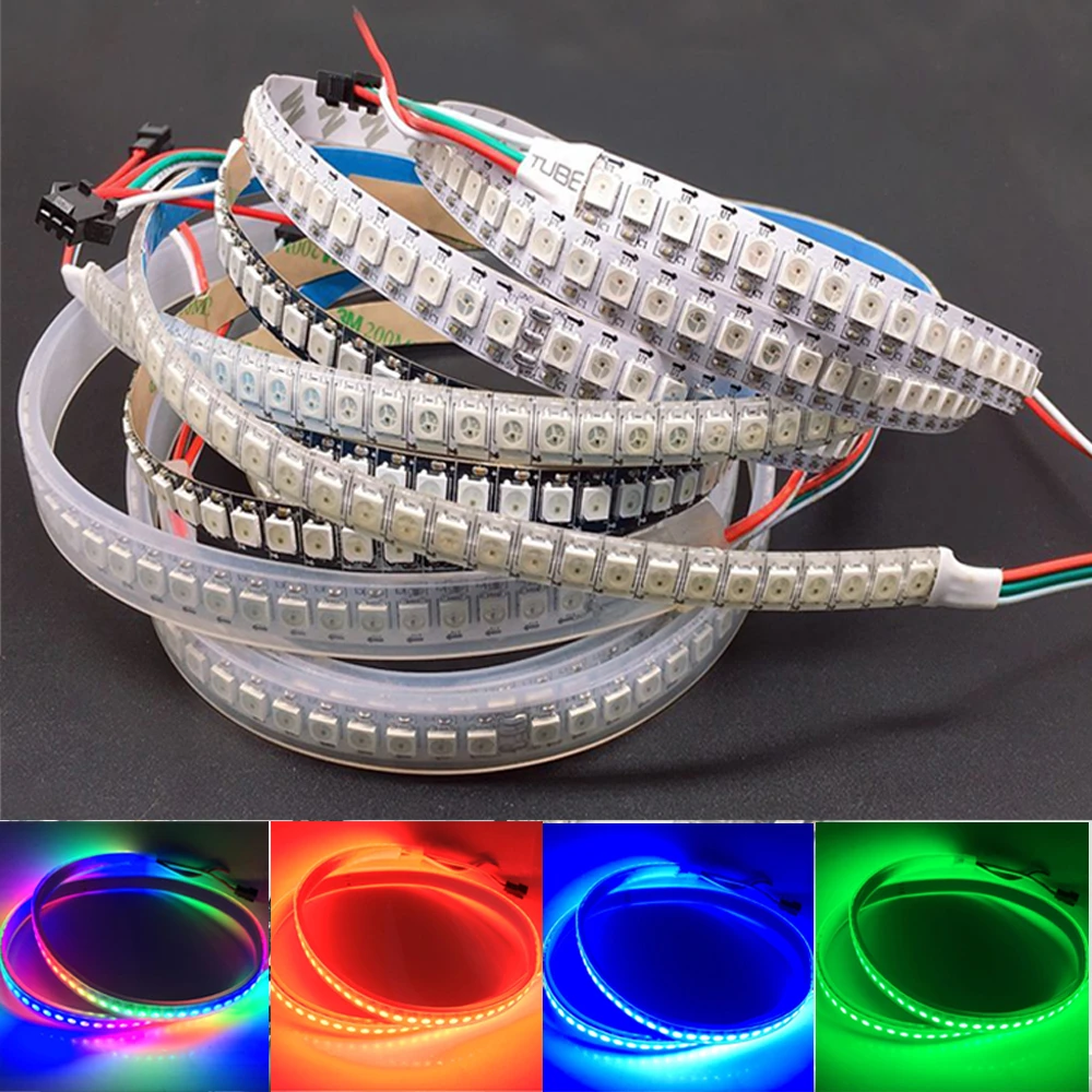 Led Fast Shipping Wholesale 1m 5050 Rgb 144 Leds Ws2812b Chip Ws2811 Digital Rgb Strip Light 144 Pixel Dc5v - -