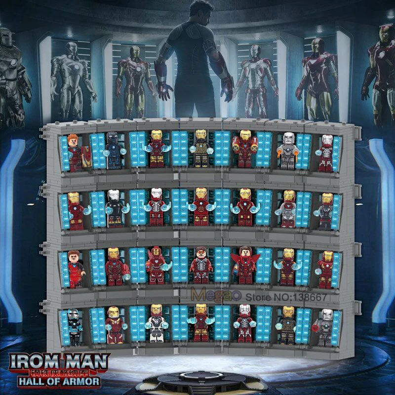 

Ironman Iron man Hall of Armor Mark21 Mark85 Bricks for figures Christmas Super Heroes Building BlockS Bricks Toys For Children
