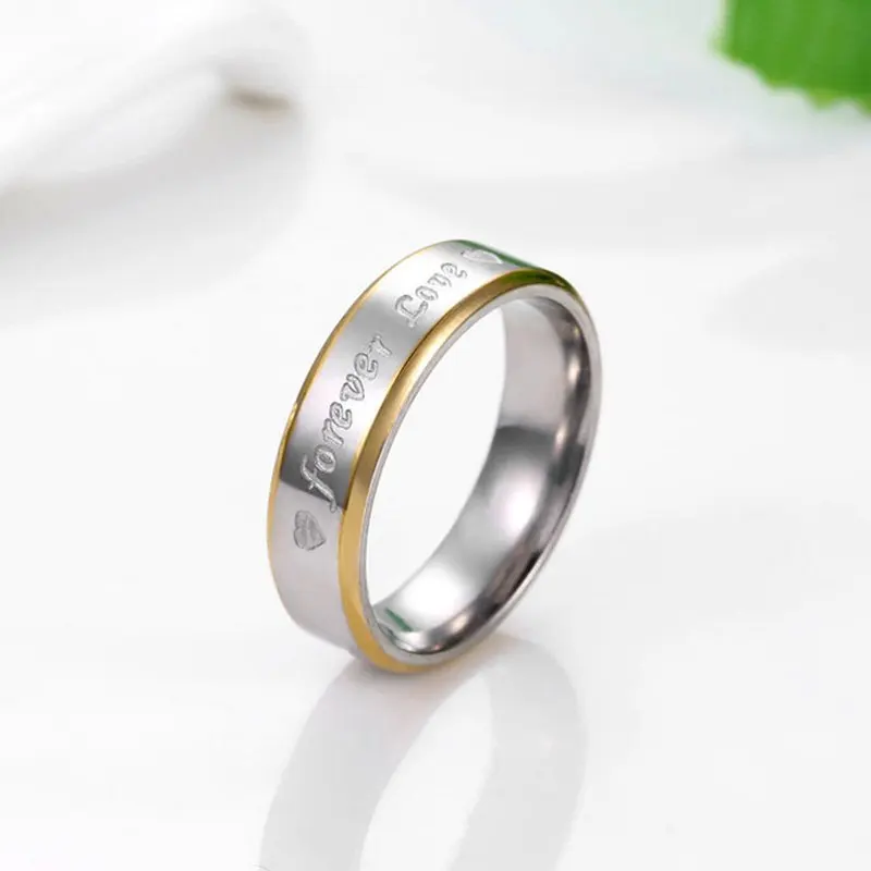 Парные кольца с надписью «Forever Love», обручальное кольцо на День святого Валентина, титановые кольца из нержавеющей стали