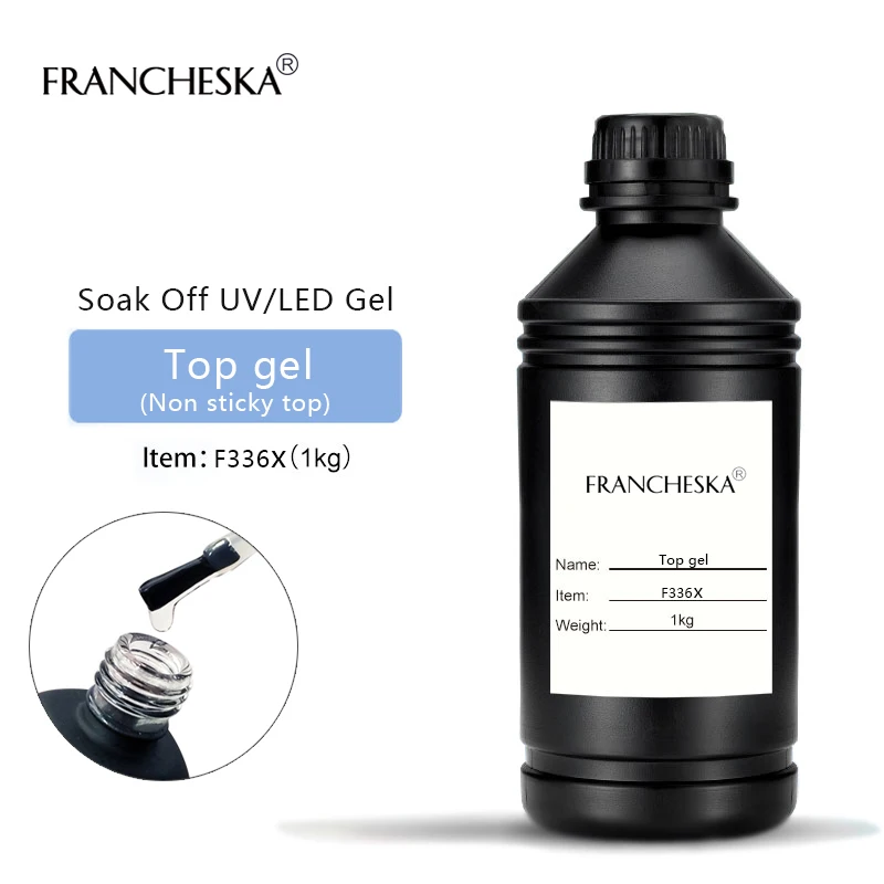 Francheska 1kg base coat top coat rubber top base gel nail polish oje nagels spulletjesnail gel polish soak off gel lak - Цвет: top coat