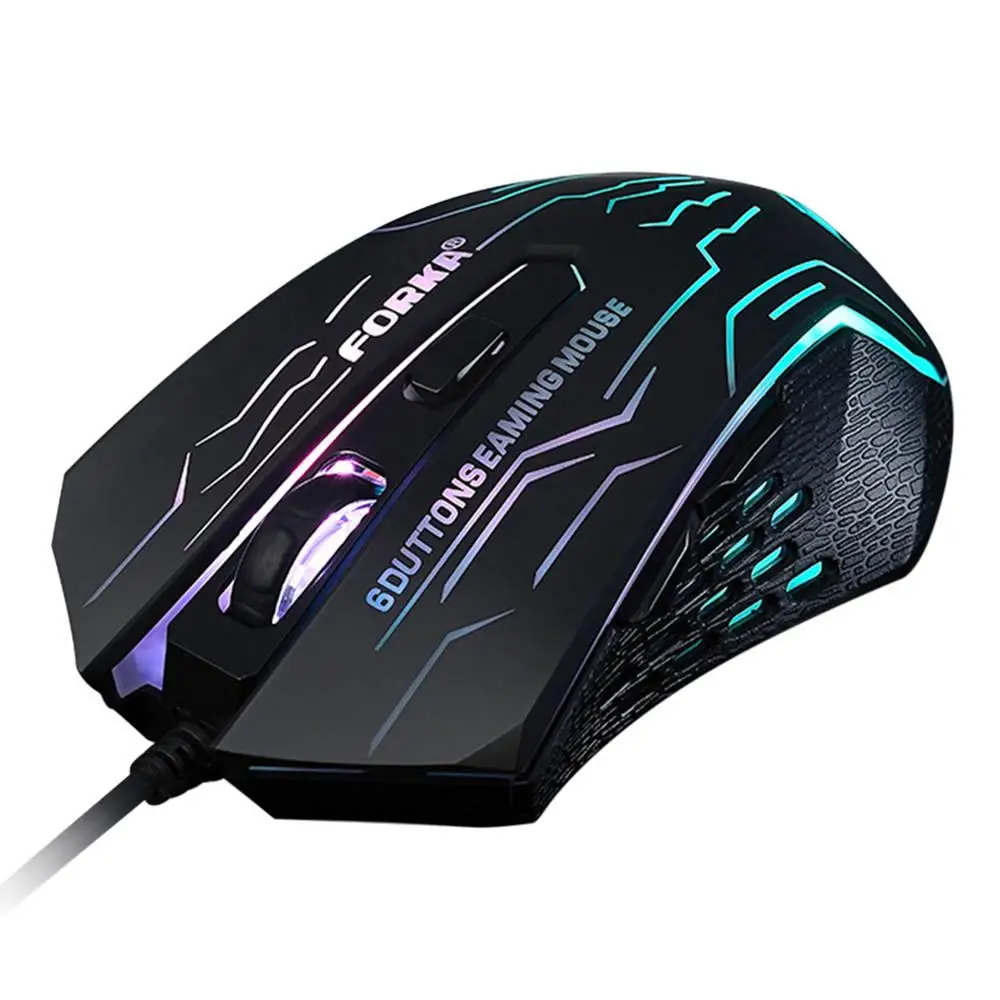 

L1 Wired Gaming Mouse Switch 3200DPI Buttons Luminous Audible 7 Colorful Lights